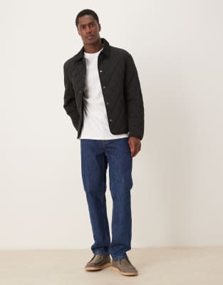 Mango Quilted Jacket In Black