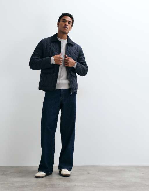 Mango quilted jacket in navy, 2 of 5
