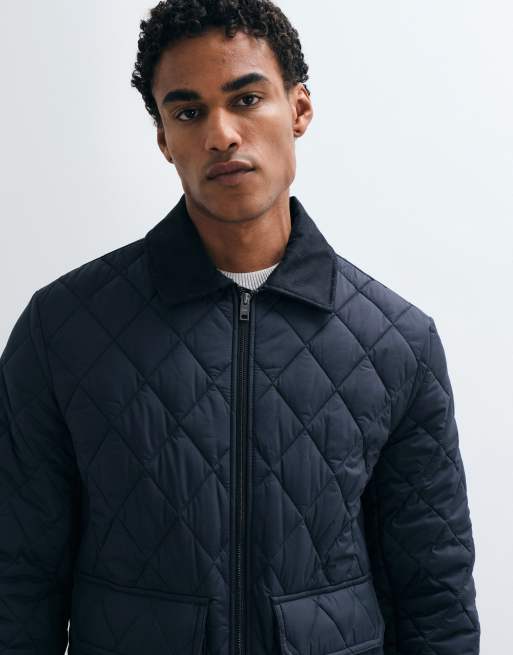 Mango quilted jacket in navy, 3 of 5