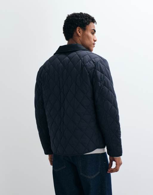 Mango quilted jacket in navy, 4 of 5