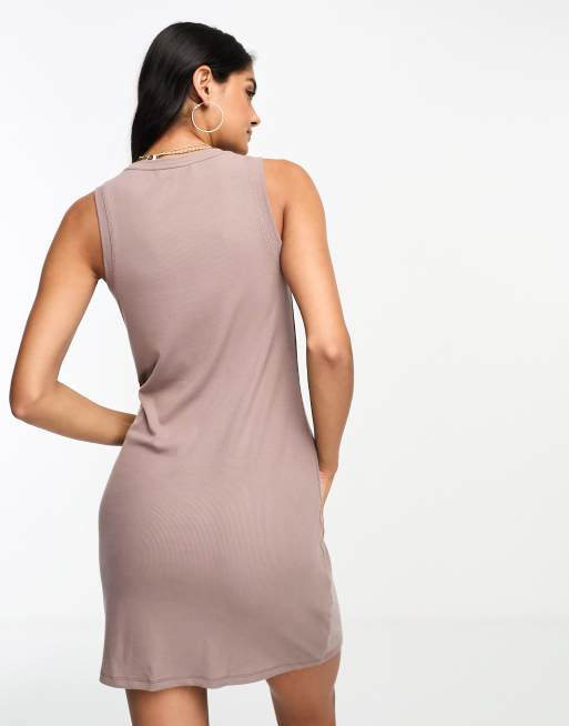 Mango racer bodycon mini dress in brown | ASOS