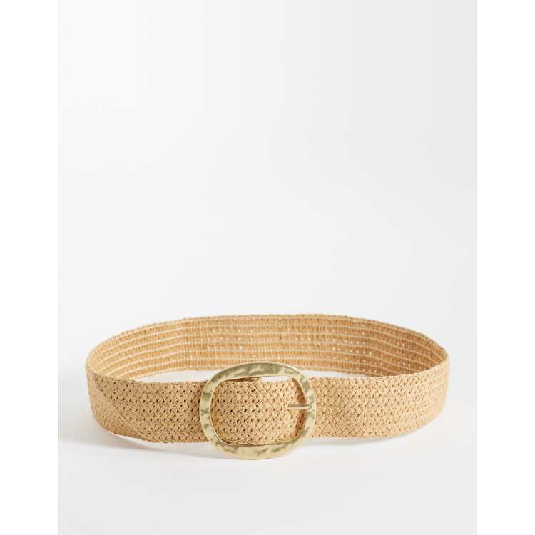 Mango raffia belt in beige | ASOS display picture 1