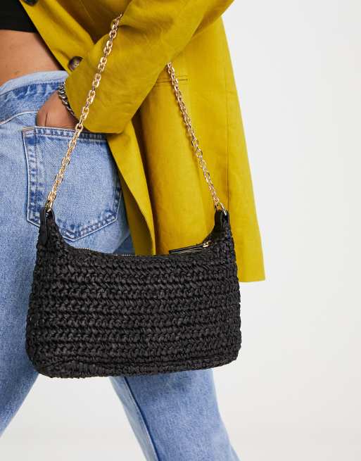 Raffia discount shoulder bag