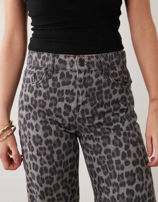 Mango raka jeans med grått leopardmönster, 4 av 5