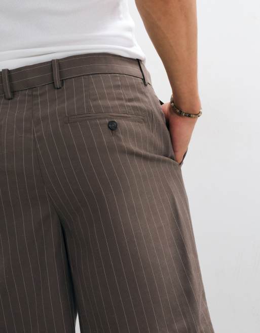 Mango randiga skräddarsydda shorts i grått, 4 av 5