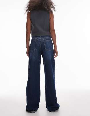 Mango Raw Hem Straight Jeans In Blue