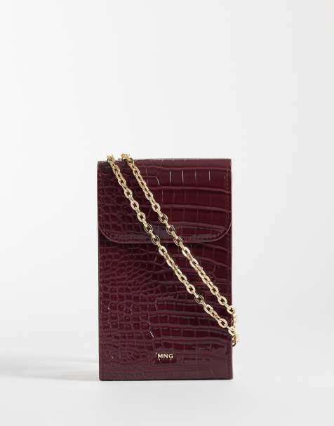 Mango - Rød crossbody-telefontaske med krokodilleprint - view 1