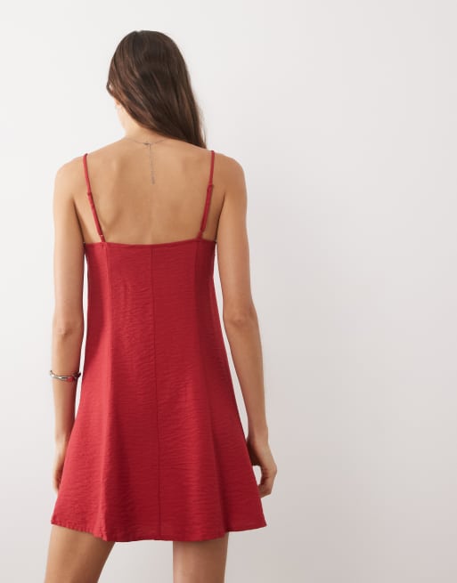 Mango - Rød minikjole med stropper, 4 af 4