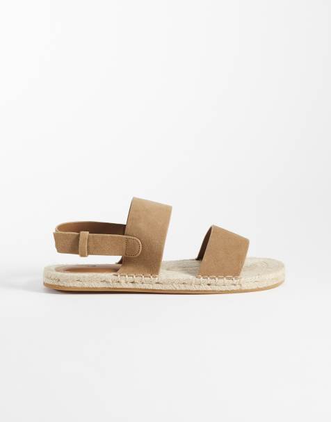 Mango real suede sandals in brown - view 1
