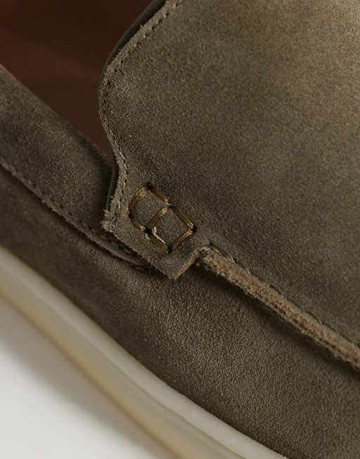 Mango real suede shoes in khaki | ASOS