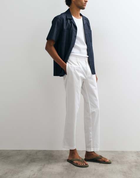 Mango rechte broek in wit - view 1
