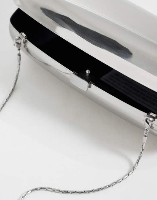 Mango – Rechteckige Clutch in Silber, 3 von 4