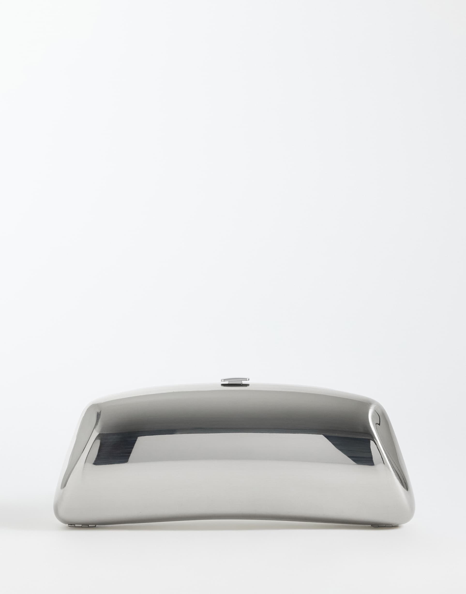 mango rectangle clutch bag in silver