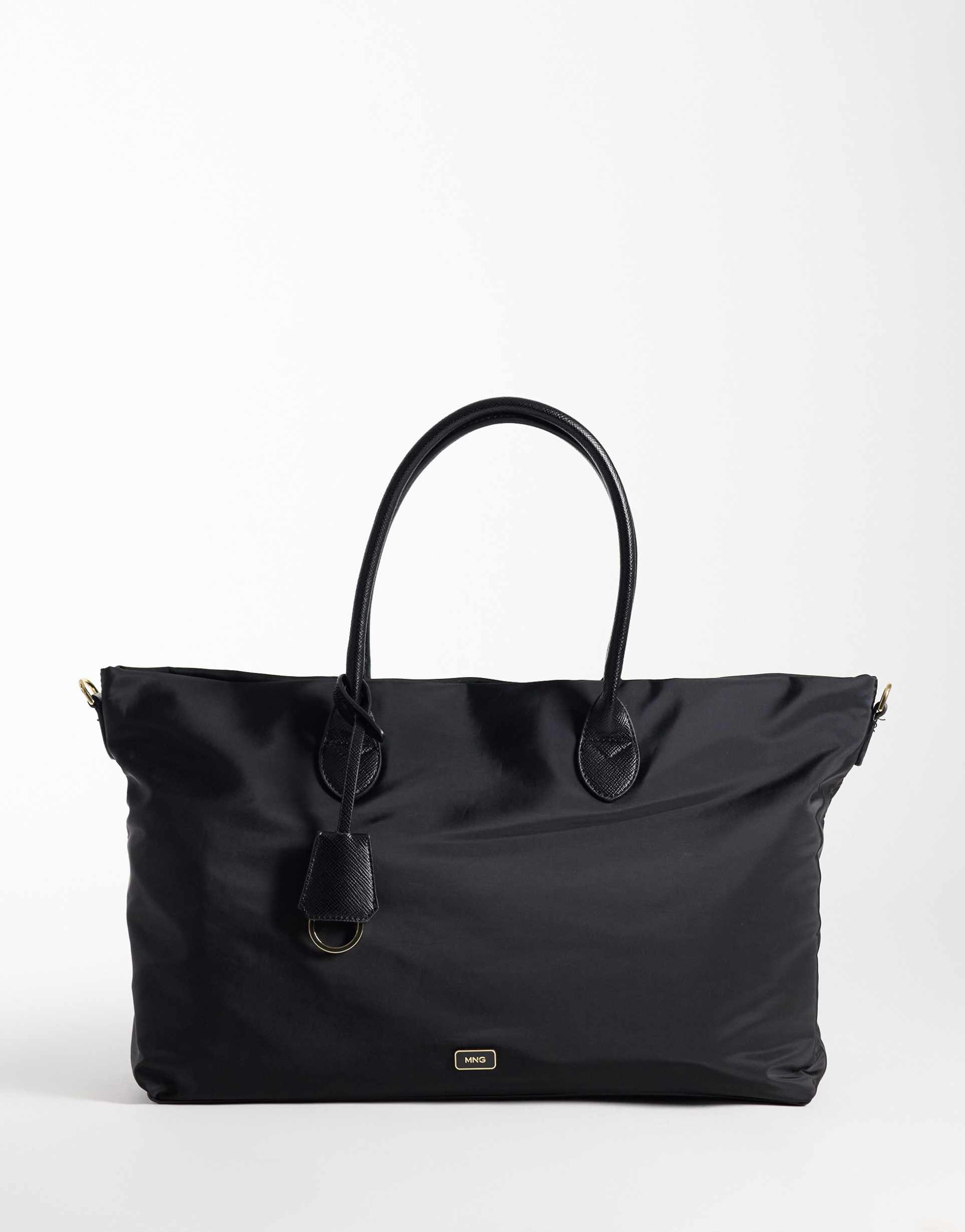 mango rectangle tote bag in black