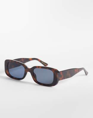 Mango Rectangular Frame Sunglasses In Brown