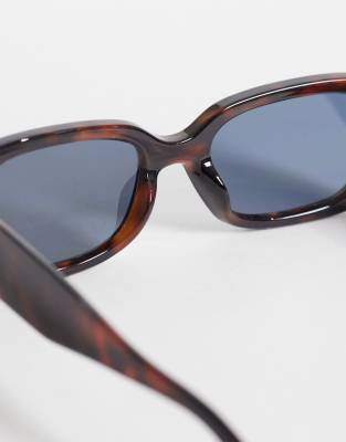 Mango Rectangular Frame Sunglasses In Brown