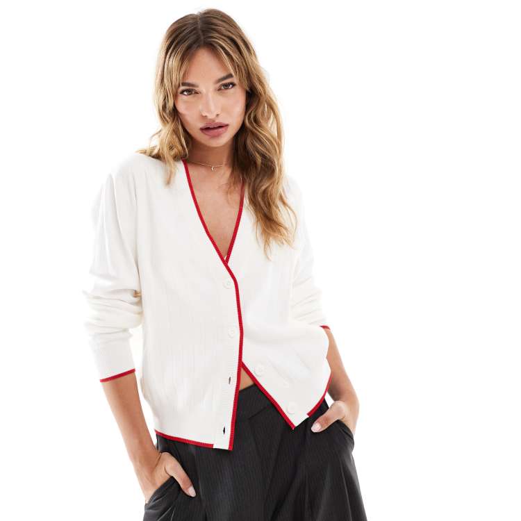 Mango red cardigan deals