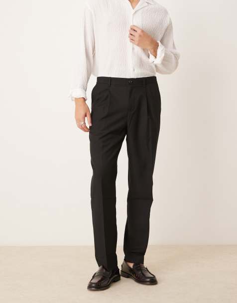 Mango - Regular-fit broek met plooi in zwart - view 1
