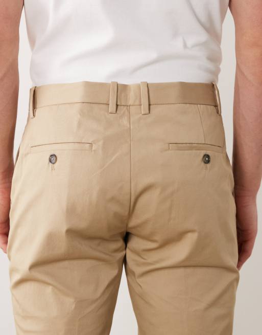 Mango regular fit pleat front trousers in beige, 4 of 5