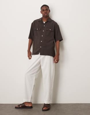 Mango Regular Fit Pocket Details Shirt In Brown