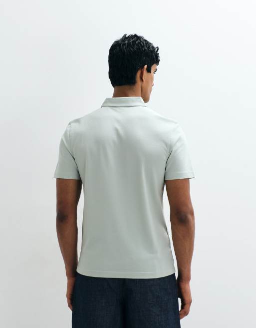 Mango regular fit polo neck t-shirt in mint green, 4 of 5