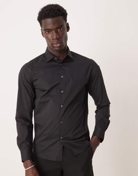 Mango regular fit shirt in black - view 1