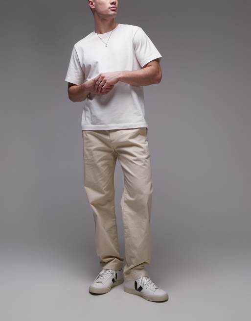 Mango regular fit tailored pants with drawstring in light beige