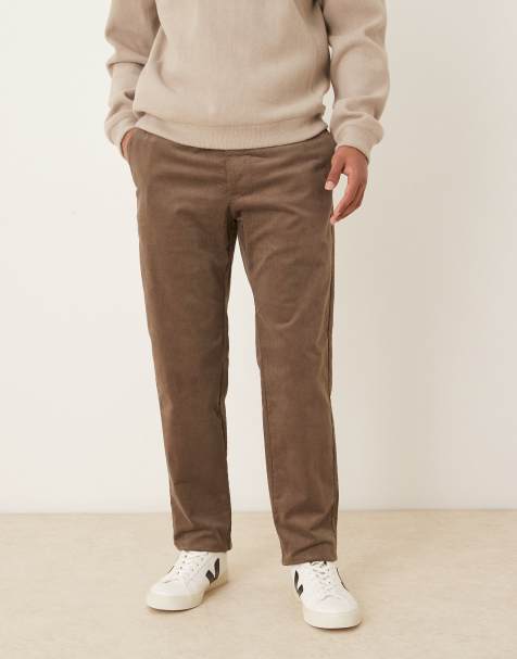 Mango regular waist cord trousers in grey