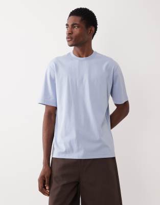 Mango Relaxed Fit 100% Cotton T-shirt In Blue