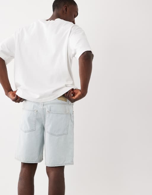 Mango relaxed fit denim shorts in light blue, 5 of 5