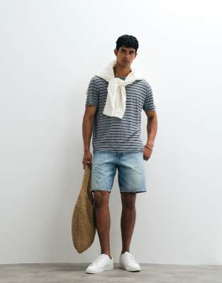 Mango Relaxed Fit Denim Shorts In Multi