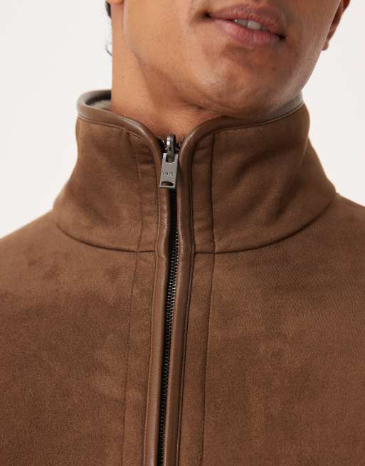 Mango – Relaxed-Fit-Jacke in Braun mit Teddyfutter, 5 von 5