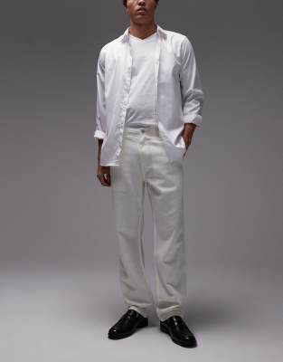 Mango Relaxed Fit Jeans In White