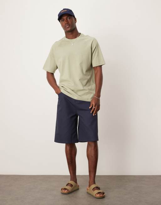 DESIGN cropped relaxed linen mix t-shirt with food graphic in