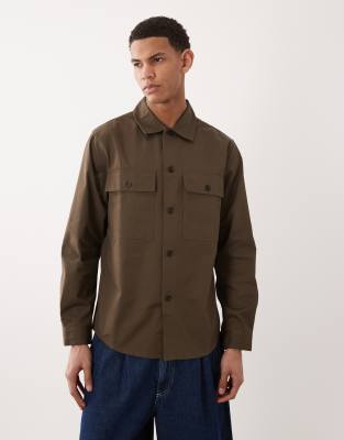 Mango 100 cotton relaxed fit shirt in brown brown 19290₽