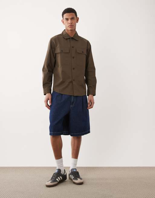 Mango relaxed fit overshirt in brown, 2 of 5