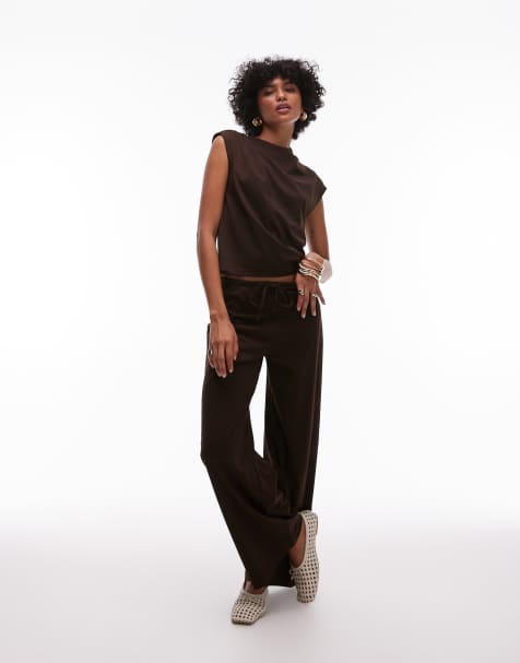 Mango – Relaxed-Fit-Set aus Polyamid in Schokobraun - view 1