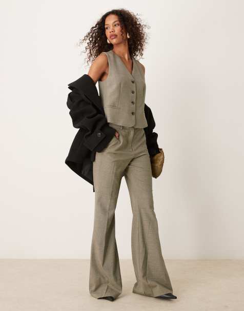 Mango relaxed fit straight leg trouser co-ord in beige