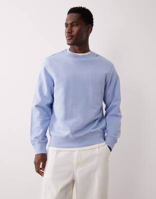 Mango 100% Cotton Relaxed Fit Sweatshirt In Blue