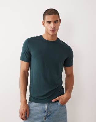 Mango relaxed fit T-shirt in dark green