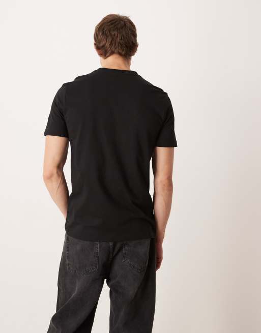 Mango relaxed fit v-neck t-shirt in black, 3 of 5