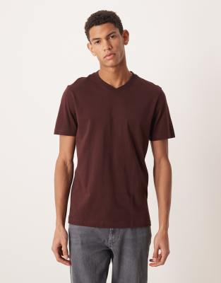 Mango Relaxed Fit V-neck T-shirt In Red