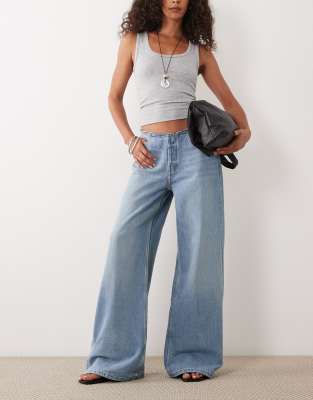 Mango Relaxed Jeans In Blue
