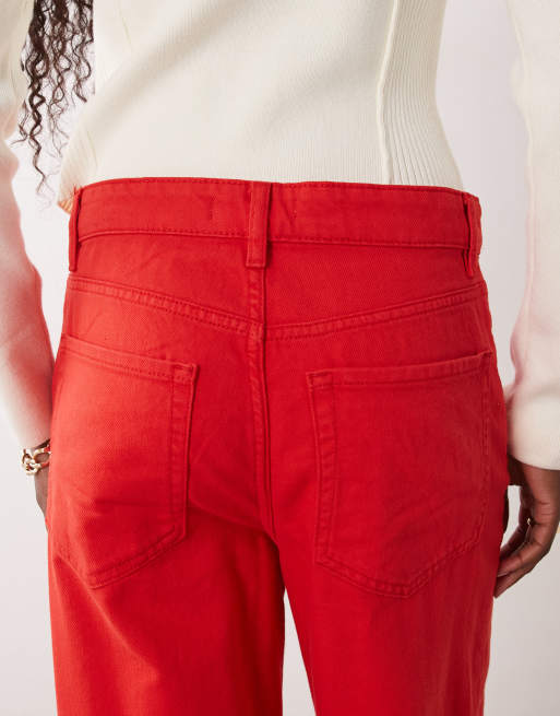 Mango relaxed jeans in red, 5 of 5