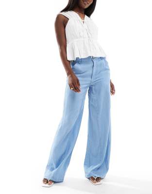 Mango Relaxed Lightweight Denim Jeans In Blue