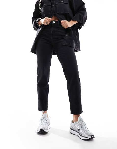 Mango relaxed mom jeans in black - view 1