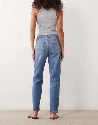 Mango Relaxed Mom Jeans In Blue