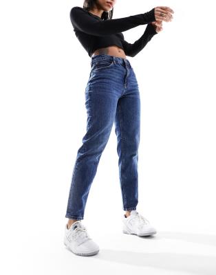 Mango Relaxed Mom Jeans In Washed Blue