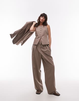 relaxed pants in brown - part of a set