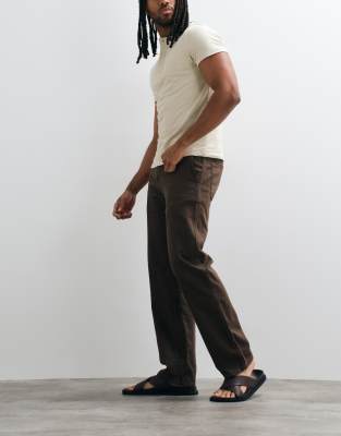 Mango Relaxed Pants In Brown
